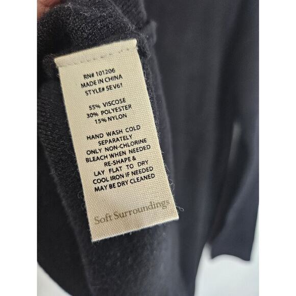 Soft Surroundings Meria Zip Cardigan Black Cozzy Extra Soft 1X - Picture 10 of 11